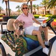 thumbnail image 3 of Golf Cart Seat Covers for 2 Seater, Peacock Soft Microfiber Cart Seat Towel Blanket, Watercolor Animal Vintage Farmhouse Absorbent Breathable Non Slip Bench Seats Protector for Golf Course 51"x31", 3 of 9