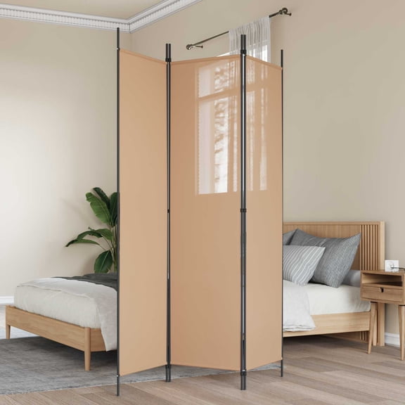 vidaXL 3-Panel Room Divider Beige 59.06 x 78.74 in Fabric