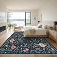 thumbnail image 3 of ODIKA 4'x6' Machine Washable Non-Slip Area Rug, Art Nouveau Navy High Traffic Rug, Blue, 1081721, 3 of 7
