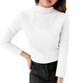 thumbnail image 2 of Hauts en Molleton pour Femmes, Couleur Unie Manches Longues Molleton Double Face, Couche de Base pour Femmes, 2 of 6