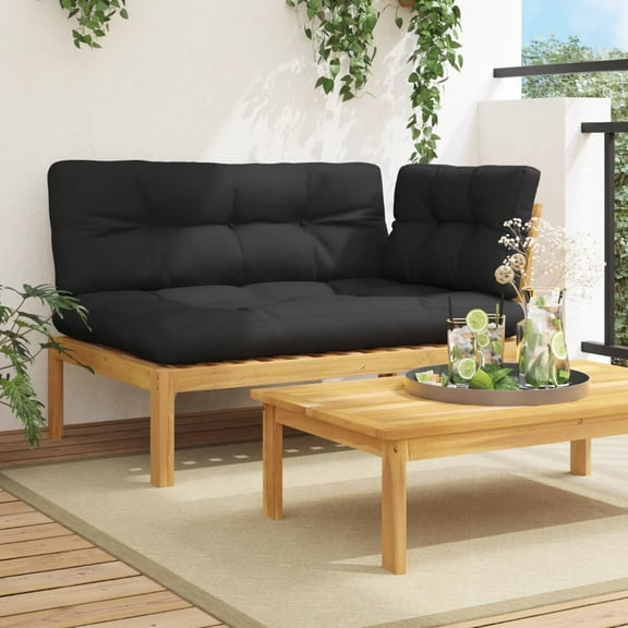 vidaXL Patio Pallet Corner Sofa with Cushions Solid Wood Acacia