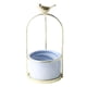 thumbnail image 2 of Maceta de cerámica con forma de flor carnosa con soporte azul, 2 of 9