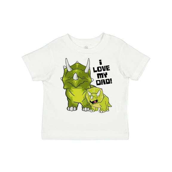 Inktastic I Love My Dad with Baby and Daddy Triceratops Boys or Girls Toddler T-Shirt