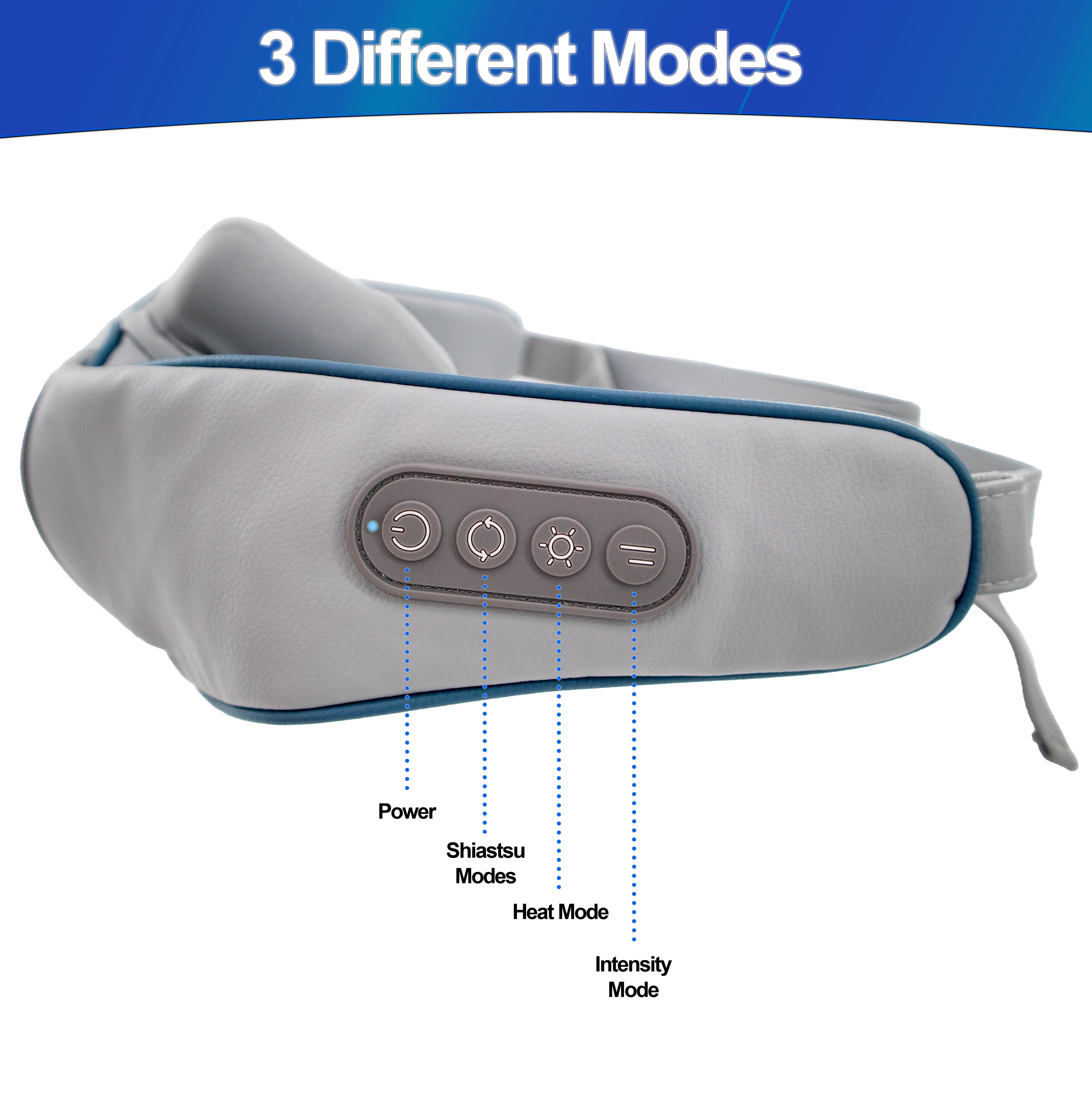 Shiatsu Neck & Shoulder Massager - Ergonomic Deep Tissue w/ Heat, Portable Cordless