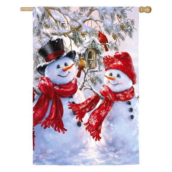Evergreen Flag Snow Sweethearts House Flag