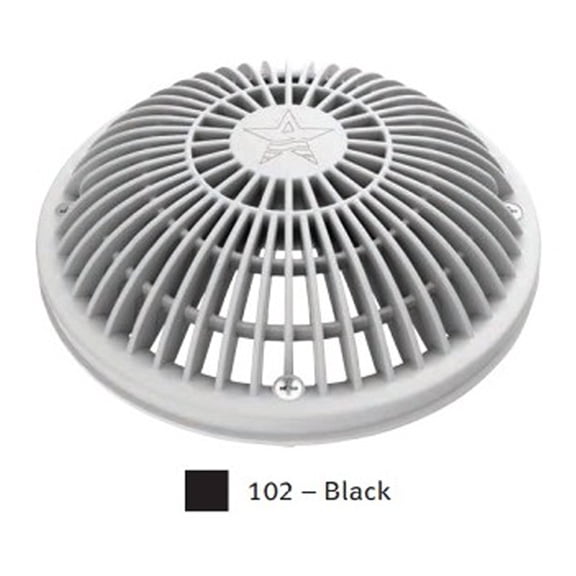 AquaStar 8MF102 8" Round MoFlow Suction Outlet Cover and Mud Frame - Black