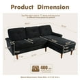 thumbnail image 6 of Vcatnet 86.6" L Shaped Sectional Sofa and Couch, 3-Seater Corduroy Modern Minimalist Couches, Comfy Couch with Chaise and Deep Seat for Living Room, Small Space, Apartment, Black, 6 of 6