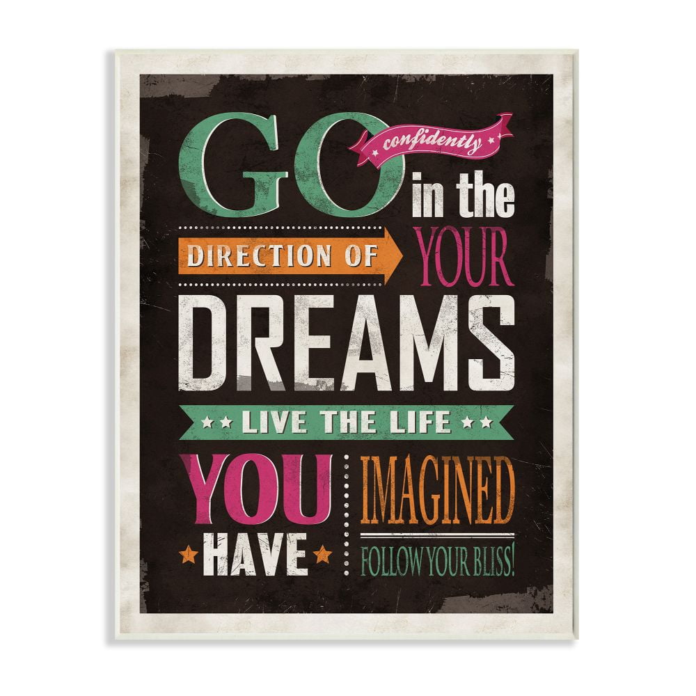 Stupell Industries Go Confidently Inspirational Vintage Word Design Wall Plaque by Ester Kay