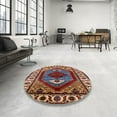 thumbnail image 3 of Ahgly Company Indoor Round Mid-Century Modern Camel Brown Oriental Area Rugs, 8' Round, 3 of 6