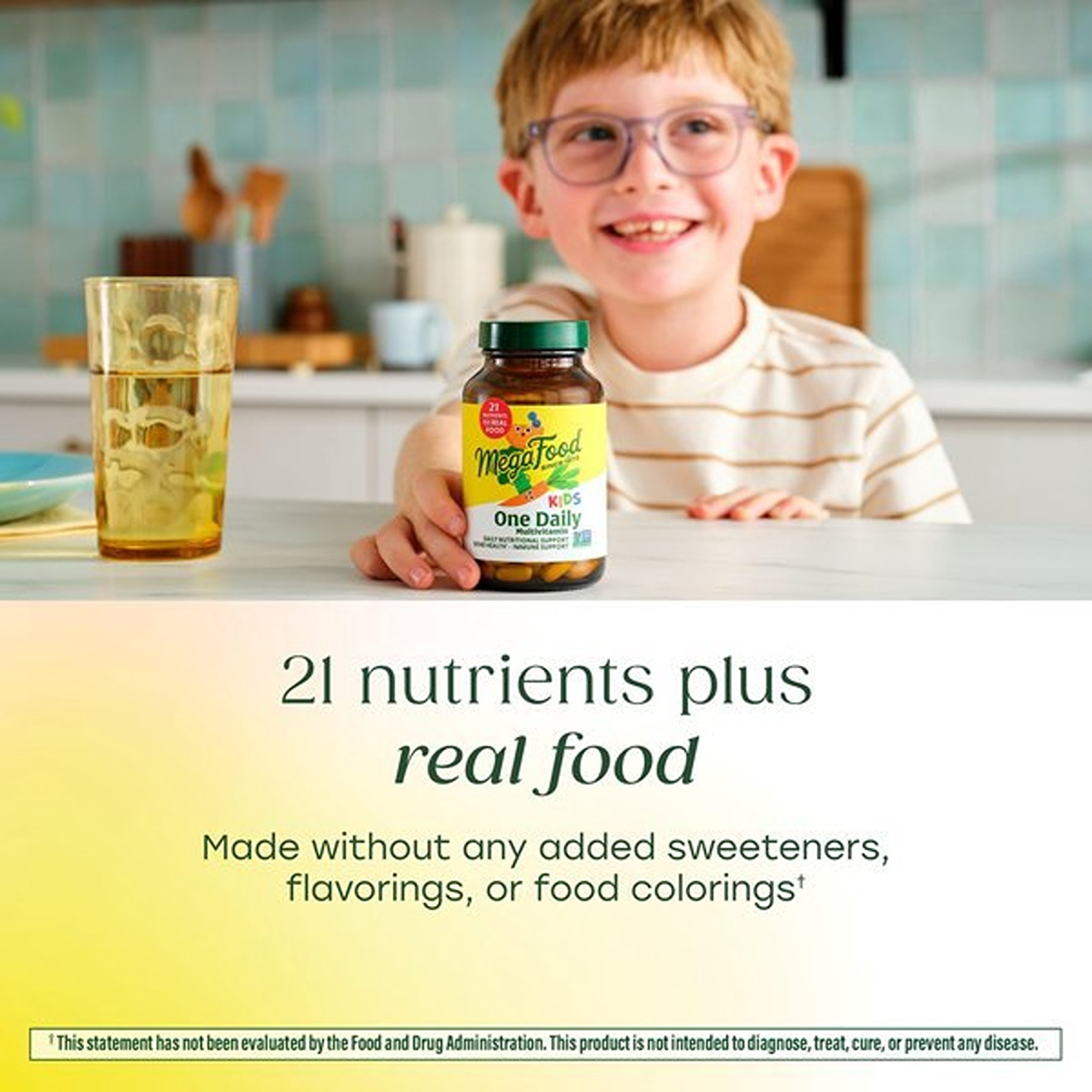 MegaFood Kids Mini Multivitamin - Zinc, Vitamins C, B & D3 - Vegetarian - 60 Servings