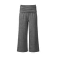 thumbnail image 2 of XXWXYD Girls Fold Over Yoga Pants Y2K Wide Leg Flared Leggings Foldover Low Waist Stretch Bell Bottoms Kids Cute Flowy Bootcut Pants Children's Girl Casual Pants, 2 of 3