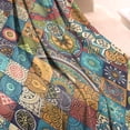 thumbnail image 3 of Multicolor Ethnic Geometric and Floral Pattern Blanket,Comfortable Soft Flannel Throw Blanket,All Season,Warm Lightweight Blankets for Sofa Bed Couch Living Room Chair,30"x40", 3 of 4