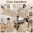 thumbnail image 3 of Unikome Knit Throw Blanket 50" x 60", Soft Lightweight Blanket for Couch, Sofa and Bed, Breathable All Season Decorative Throw, Khaki, 3 of 7