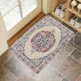 thumbnail image 4 of Bohemian Light Blue Carpet Pattern Linen National Design Farmhouse Door Mat 30 X 17 Inch Welcome Doormat Indoor Outdoor Entrance Floor Mat Non Slip Spring Summer Decor Rubber Mats, 4 of 6