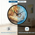 thumbnail image 5 of Voice Activated Clock with Glow Light 12 Inch Large Silent Wall Clock Battery Operated for Home Decor Cat and Love, 5 of 8