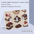 thumbnail image 3 of Yayeee Toggle Light Switch Wall Plate 2-Gang 4.56"x4.48" Decorative Outlet Cover, Blue Cakes, 3 of 7