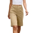 thumbnail image 5 of Pxxlle Knee Length Shorts for Women with Pockets Casual Summer High Waisted Work Office Shorts Business Dress Wide Leg Shorts Khaki M, 5 of 9