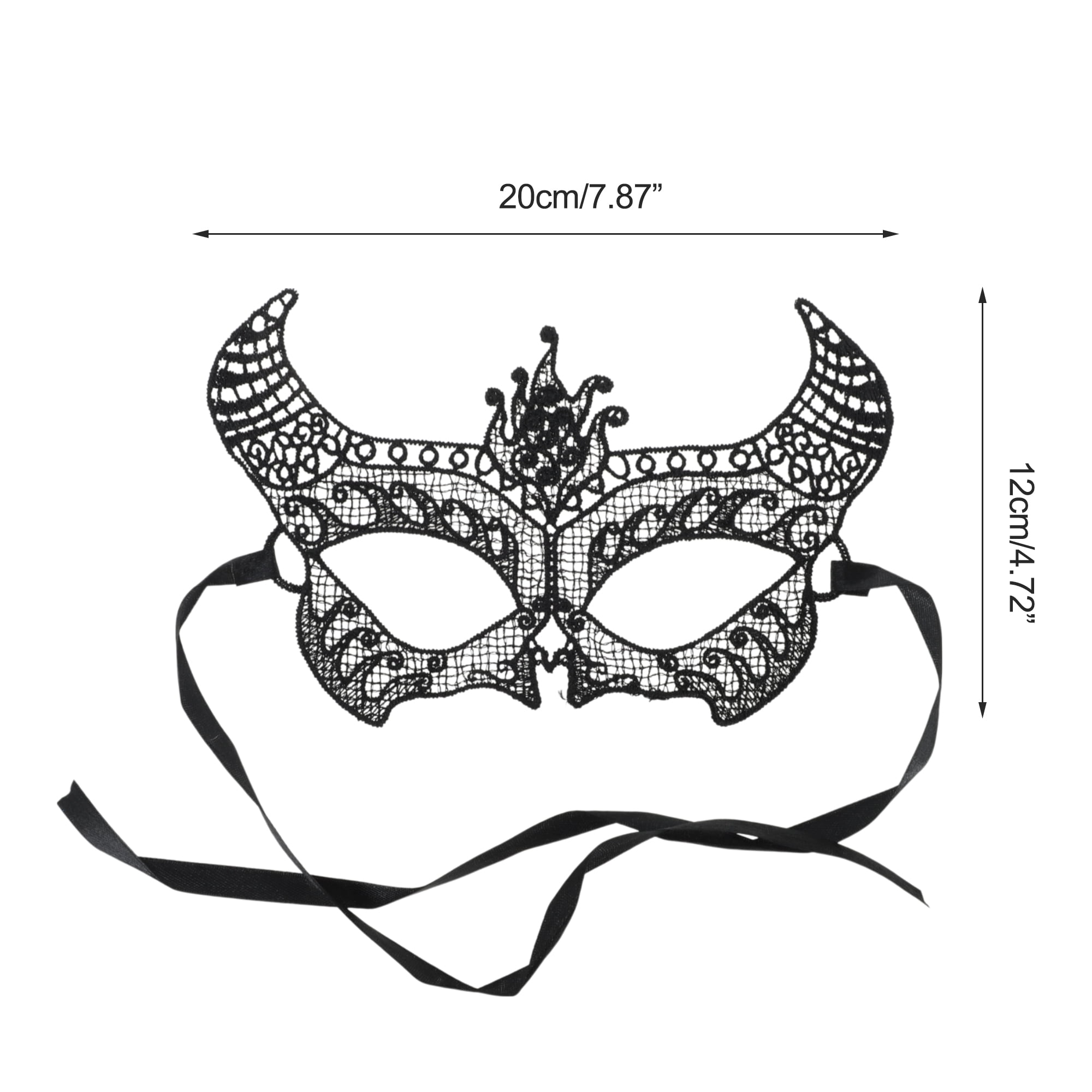 Unique Bargains 1 Pack Elegant Lace Half Face Party Mask in Black Black Pattern 4