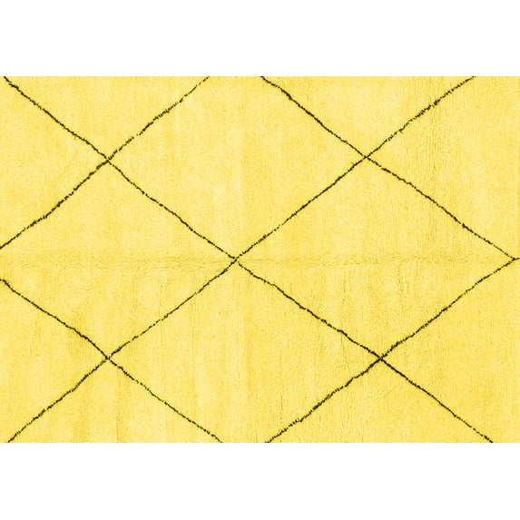 Ahgly Company Machine Washable Indoor Rectangle Oriental Yellow Modern Area Rugs, 2' x 3'