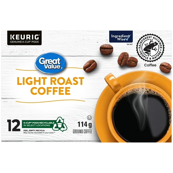 Great Value Light Roast Coffee, 12 x 114 g