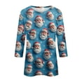 thumbnail image 3 of Fabrcox Crew Neck Lightweight T Shirts for Women Christmas M-3xl Slim Fit 3/4 Sleeve Xmas Print Tee Tops Casual Raglan Baseball Tees Lightweight Tops Sky Blue XL, 3 of 5
