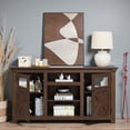 thumbnail image 3 of Tcbosik Farmhouse TV Stand with 2 Barn Doors for TVs up to 65 inch, Media Console with Adjustable Shelves for Living Room, Bedroom, Espresso, 3 of 10