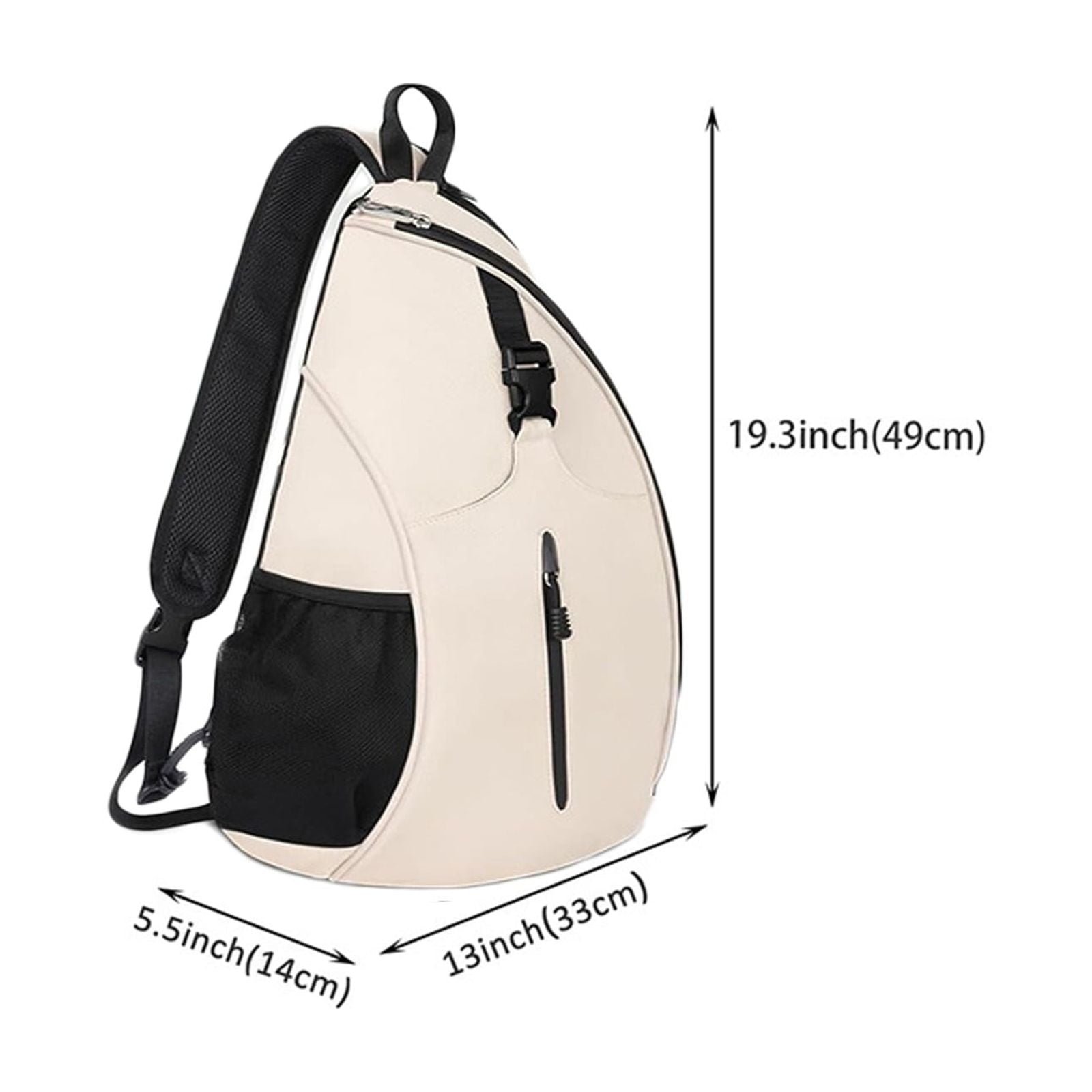 Qiopertar Badminton Racket Bag, Tennis Racquet Backpack with Adjustable Shoulder Strap, Multifunctional Sports Sling Bag for Pickleball Squash Travel Training, White