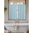thumbnail image 7 of Tier Curtains 45 Inches Long, Aqua Striped Window Treatment Curtain Drapes, Modern Farmhouse Blue White Stripes Window Half Privacy Curtains for Bedroom Bathroom, 42"x45", 2 Panels, 7 of 7