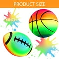 thumbnail image 2 of EASTIN 3Pcs Balls Set Rainbow Inflatable Convenient Fun Rugby Parent-child Games Toys Basketball Kids Adults Beach Court Garden, 2 of 8