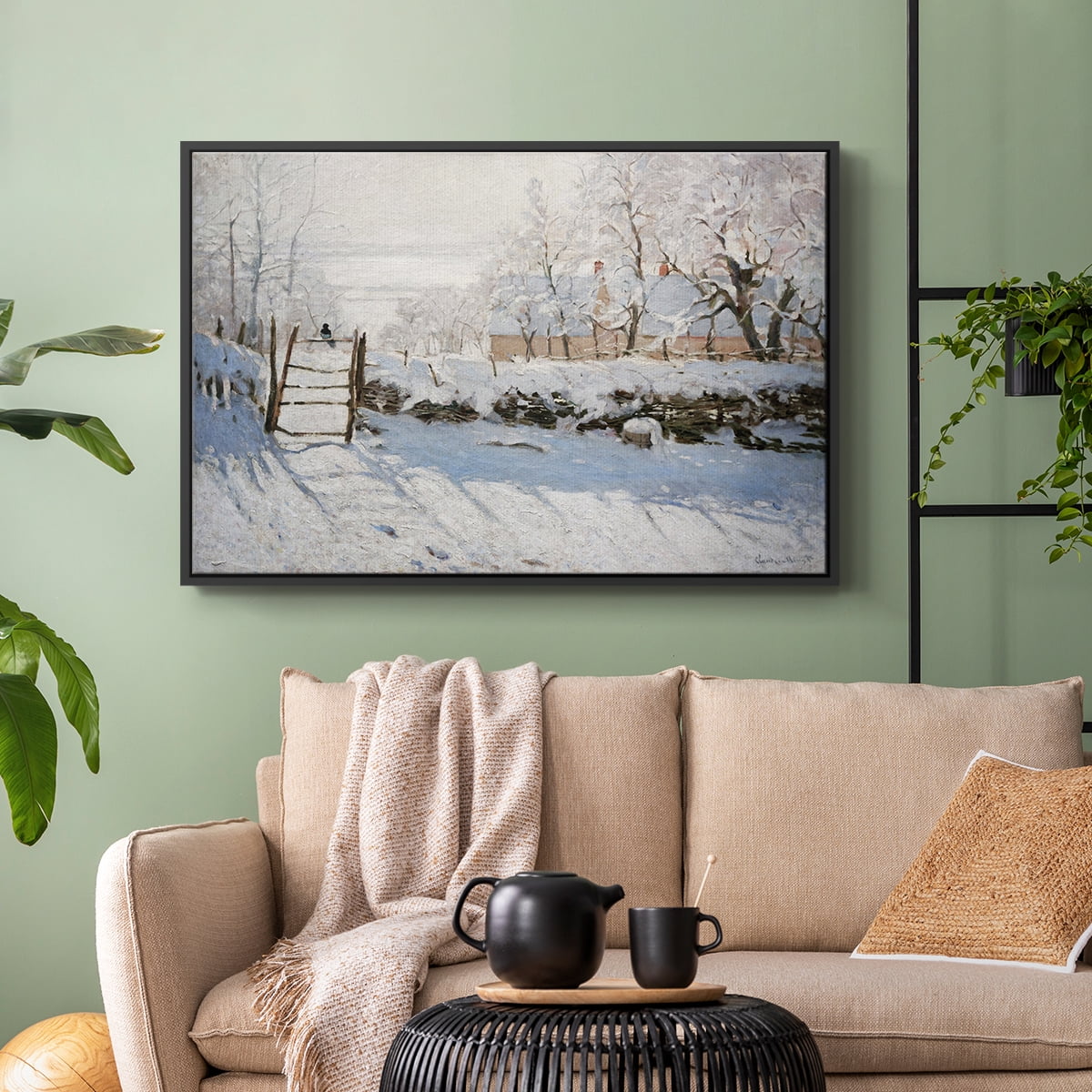 Vintage Landscape-CCLXXXIX By Wexford Home Framed in Black Wood Gallery Wrapped Canvas 25 in. x 37 in.