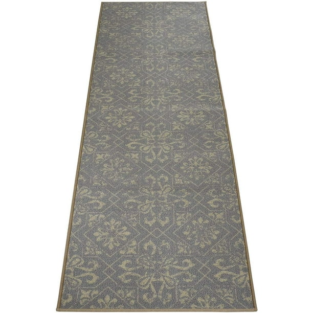 Custom Size Skid Resistant Backing Rug Runner Trellis Floral Abstract