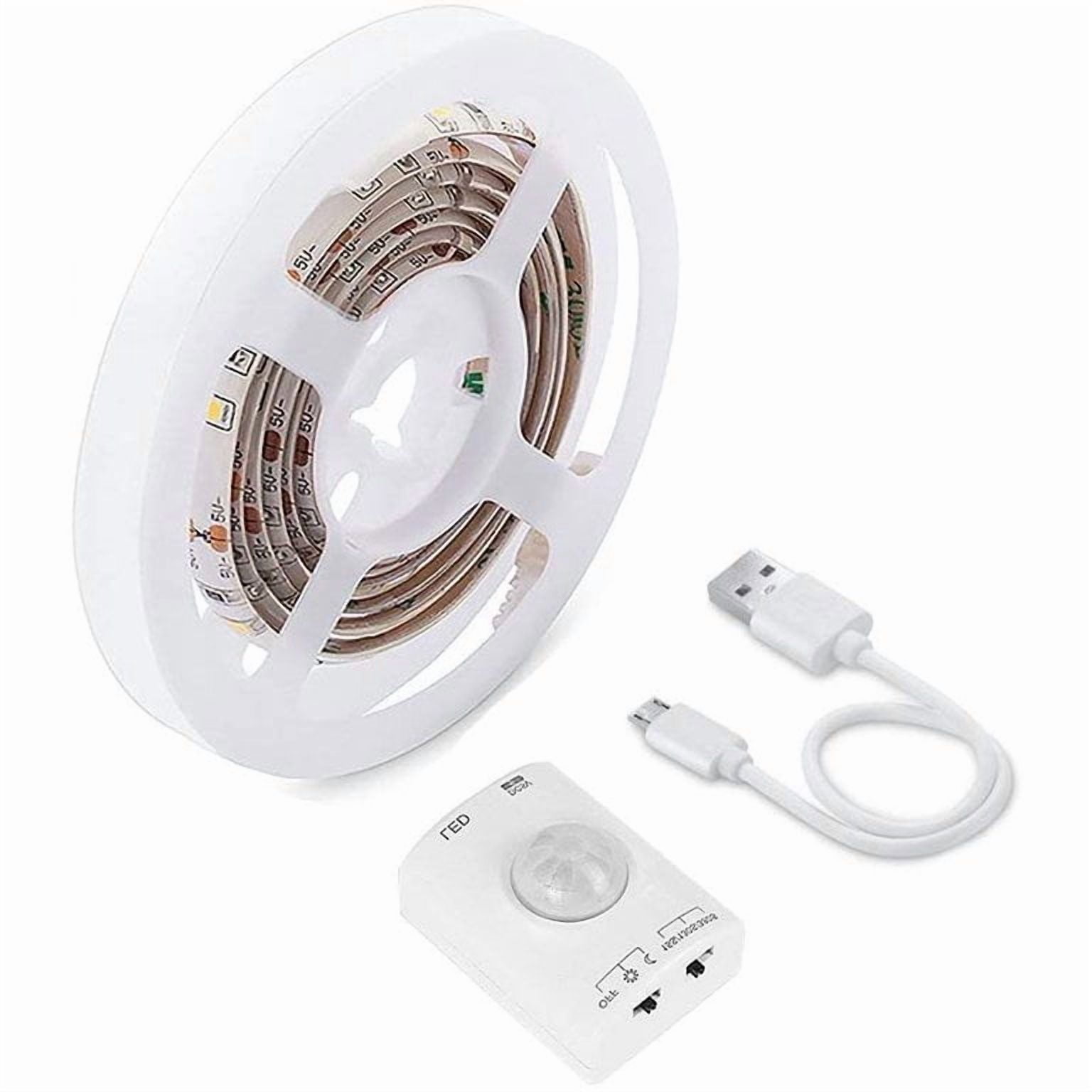 EASTIN Under Cabinet Light Strip Rechargeable, LED Strip Light with Motion Sensor, Warm White Led Light for Cabinet, Kitchen, Counter, Shelf, TV, 1M