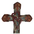 thumbnail image 6 of 2 Intertwined Hearts Valentine Floral Scrollwork Turquoise Beads Wall Cross, 6 of 10