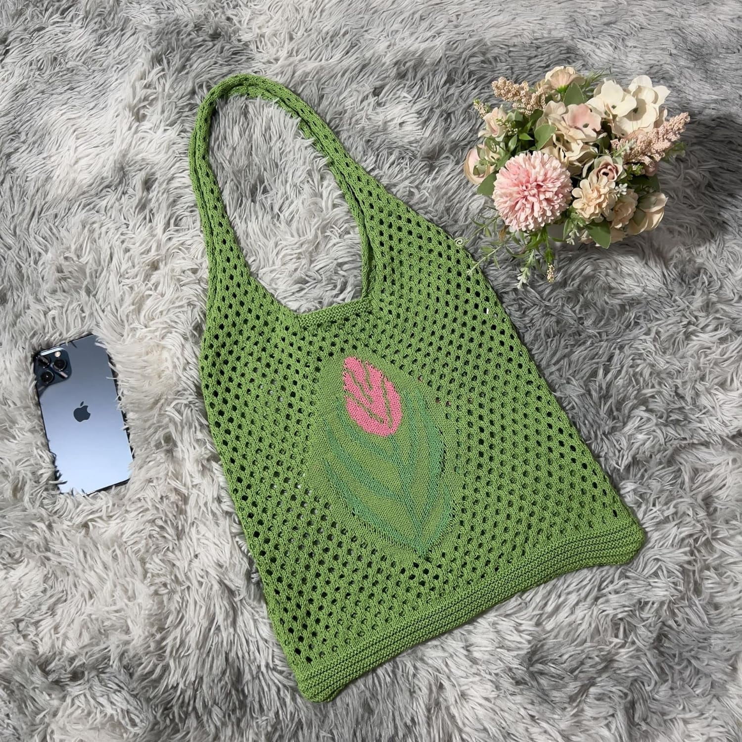 Kukuzhu Fairy Tote Bag Aesthetic Tote Bag Y2k Bag Tote Bag Aesthetic Y2k Crochet Tote Bag Aesthetic
