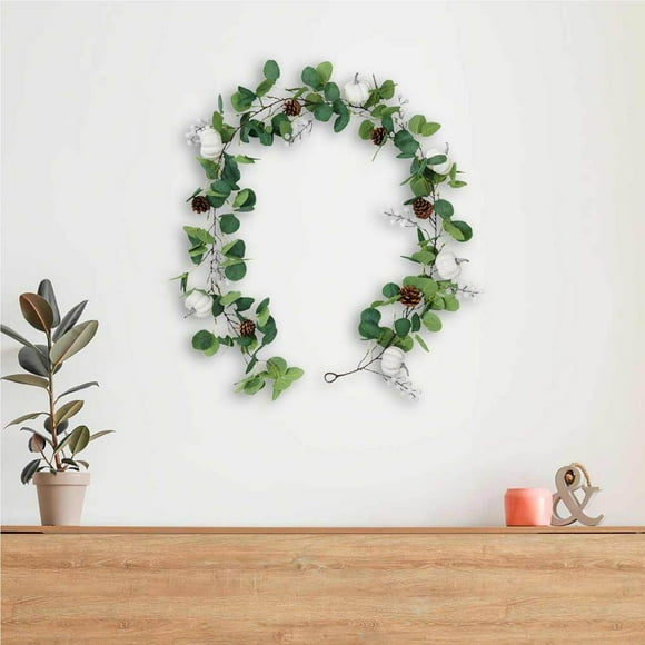 pitrice Artificial Pumpkin Pine Cone Leaf Vine Rattan Real Halloween Pine Cones Pendant Reusable Pumpkin Pine Cone Leaf Rattan with Pumpkin Pine Cone Leaf Vine for Halloween Decoration