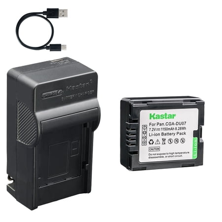 Kastar 1-Pack Battery and AC & USB-C Charger, Compatible with Panasonic CGA-DU06 DU07 NV-GS35 GS50 GS80 GS150 GS180 GS300 GS400 GS500, Hitachi DZ-BP7 DZ-GX20 GX25M HS300 HS303 HS500 HS903 Camcorders