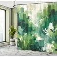 thumbnail image 2 of Ambesonne Green Shower Curtain, Jade Tones Brush Strokes Art, 69"Wx75"L, Teal Ivory, 2 of 4