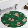 thumbnail image 3 of Christmas Pattern Snowflakes Christmas Trees Cartoon Santa Round Area Rugs for Bedroom Living Room, 3FT Soft Indoor Circle Carpets, Carpet Home Decor Floor Mat, 3 of 6
