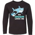 thumbnail image 3 of Inktastic My Cousin Loves Me with Cute Sharks Long Sleeve Youth T-Shirt, 3 of 5