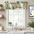 thumbnail image 2 of Mid-Century Modern Valance Curtain Art Geometric Abstract Green Window Valances Rod Pocket Short Curtains Window Treatments for Kitchen Bedroom Bathroom Laundry 42" x 18", 2 of 9