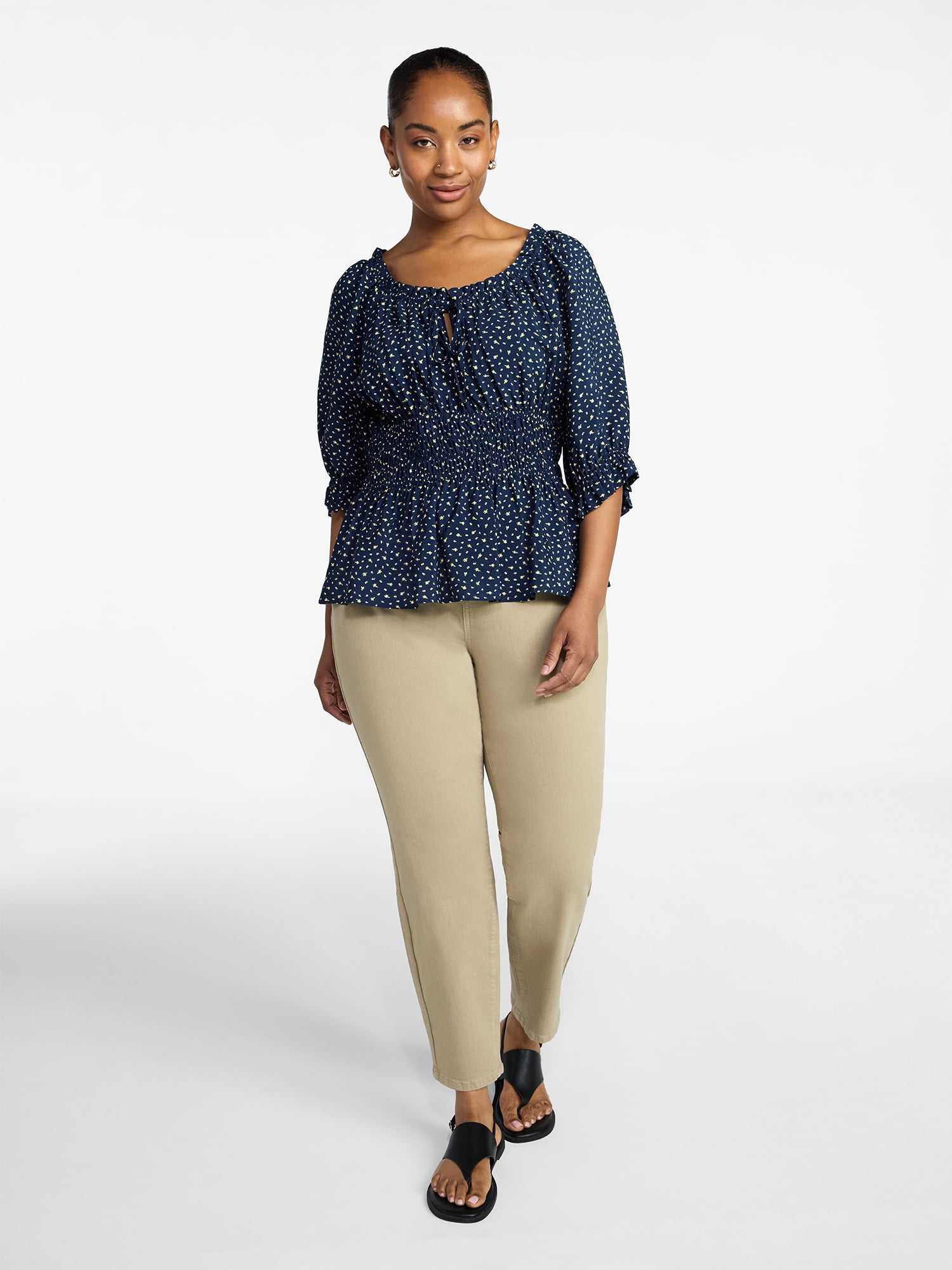 Terra & Sky Women's Plus Signature Pull On Skinny Jegging Pants with Control Panel, Sizes 0X-5X