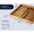 thumbnail image 2 of Comfify 22" Square Acacia Wood Ottoman Tray with Handles – Large Serving Tray for Coffee Table, Food, Drinks & Home Decor – Brown, 2 of 7