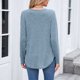 thumbnail image 5 of Ailaofu Women Tops Long Sleeve Shirts V Neck Loose Fit Soft Casual Solid Color T-Shirts Fall Clothing, 5 of 6