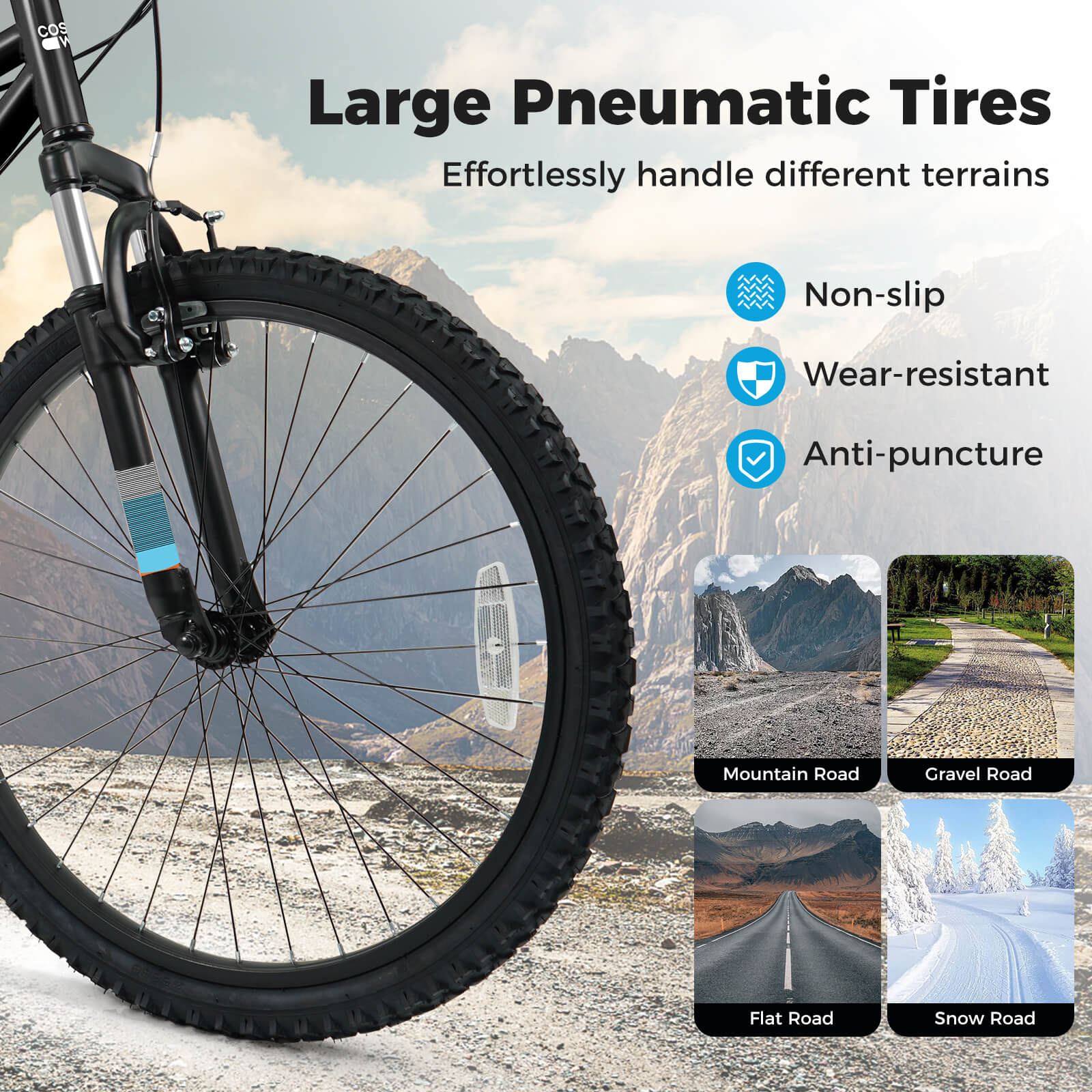 Costway 24 Inch Mountain Bike for Teens Aged 8+ Years Old with Suspension Fork Black