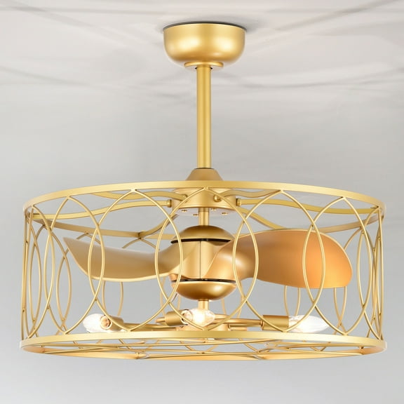 Kauri 26 in. 6-Lights Indoor Matte Gold Finish Ceiling Fan with Light Kit and Remote