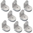 thumbnail image 1 of Juego de 8 abrazaderas de vidrio de acero inoxidable 304 de 90 grados, soporte para estante de vidrio, montaje en pared, para panel de vidrio de 8 a 12 mm de espesor, acabado cepillado, 1 of 5