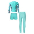 thumbnail image 4 of vastwit Girls Rash Guard Swimsuit Long Sleeve Swim Shirts with Bottoms Pants 3 Piece Bathing Suit Light Green 8, 4 of 7