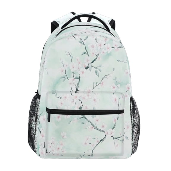 Cherry Blossom Branches Stylish Large Backpack 15L Self-Standing Durable Twill for School, Office and Travel Use