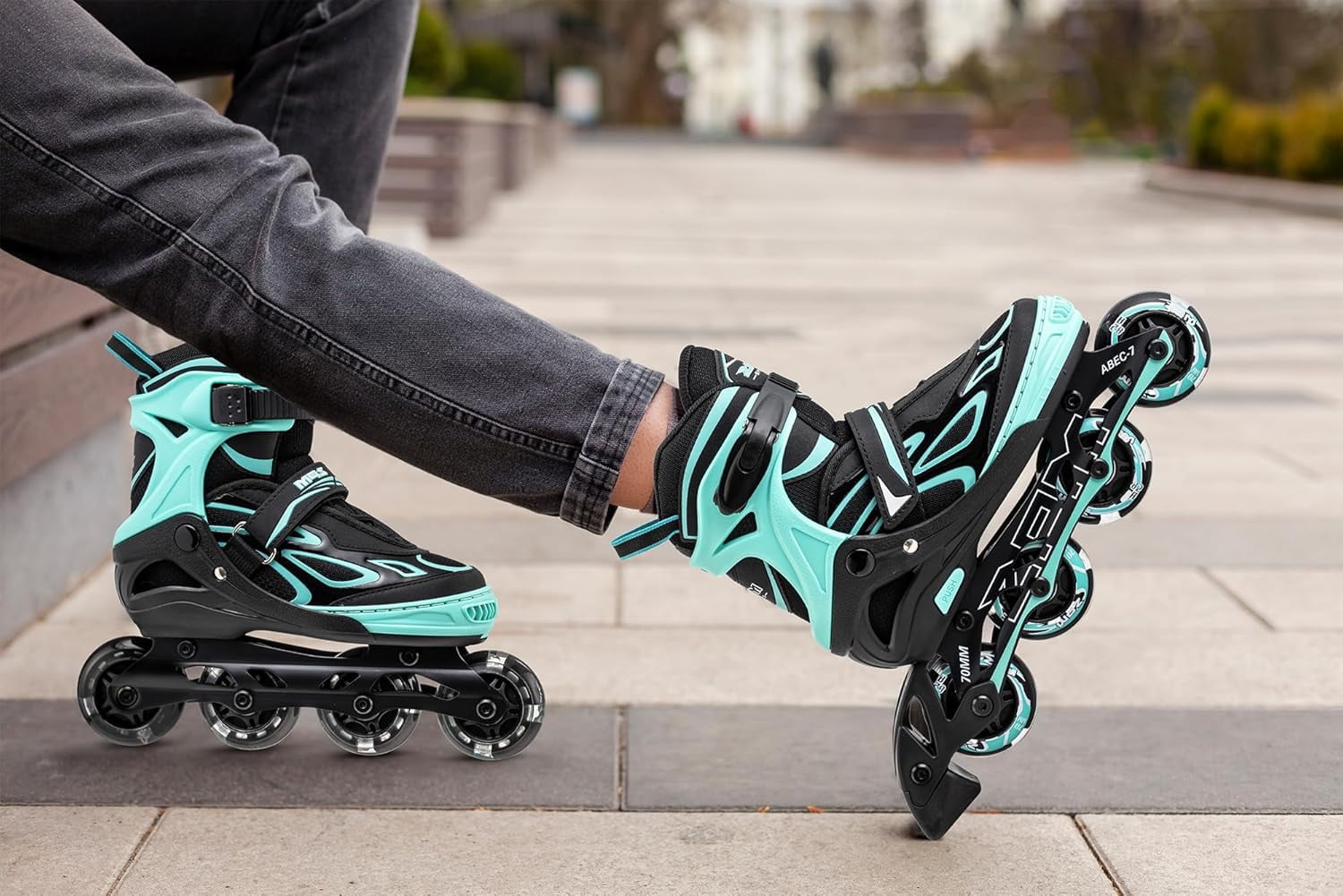 Adjustable Flashing Inline Skates, All Wheels Light Up, Fun Illuminating Skates for Kids Men Adult Women and Boys