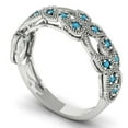 thumbnail image 2 of 0.17 ctw Wedding Band for Women - 18K White Gold Simulated Turquoise Stackable Eternity Ring, 2 of 6